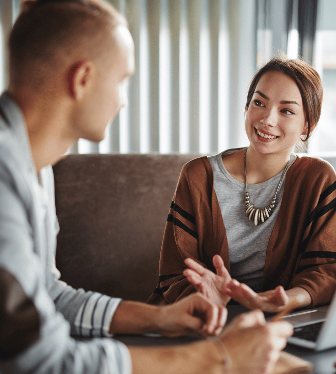 woman meeting with family coach